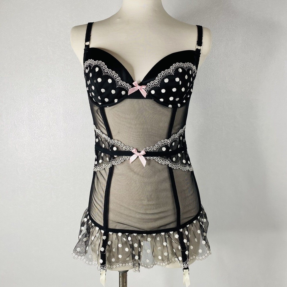 Victoria's Secret 36C Black Polka Dot Lingerie